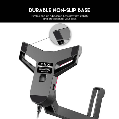 FANTECH Tower II AC304 Pro | 7 RGB Lighting Effects | Durable | Triangular Non-slip Base | Built-in Weight | RGB Gaming Headset Stand (Black)