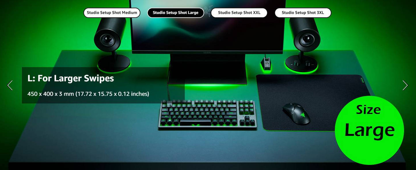 RAZER Gigantus V2 | Anti-slip Base | Soft Micro-weave Cloth Surface | Ultra Large | Thick & High Dense Rubber Foam | Gaming Mousepad (Black / 450mm x 400mm x 3mm)