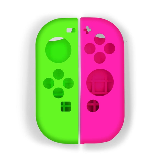 Silicone Sleeve Protective Case For Nintendo Switch Joy-Con (L)/(R) (Green Pink)