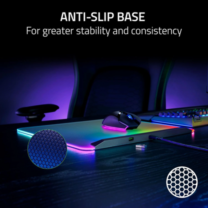 RAZER Firefly V2 Pro | Ultra Thin Anti-slip Base | Hard Micro-Textured Surface | Fully Illuminated | Integrated USB 2.0 Port | RGB Gaming Mousepad (Black / 360mm x 278mm x 4.6mm)