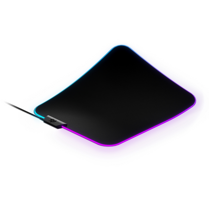 STEELSERIES QcK Prism | Anti-slip Rubber Base | Micro-woven Cloth Surface | Anti-fraying Stitched Edge | RGB Dynamic Illumination | Customizable RGB | RGB Gaming Mousepad (Black / 320mm x 270mm x 4mm)