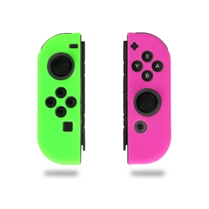 Silicone Sleeve Protective Case For Nintendo Switch Joy-Con (L)/(R) (Green Pink)