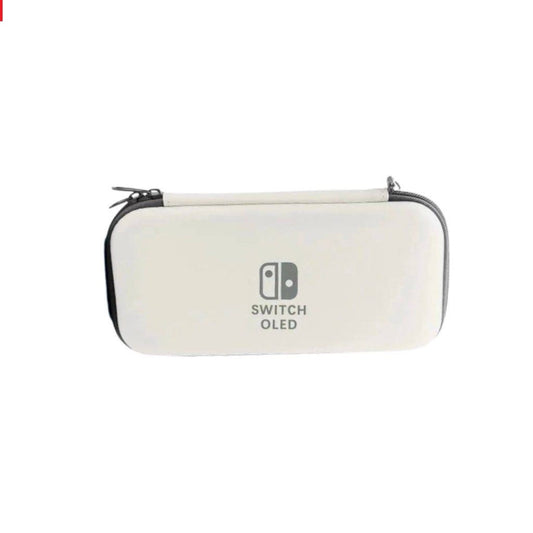 Nintendo Switch Slim Hard Carry Pouch For Nintendo Switch V1 / V2 / OLED (White with Grey Zipper)