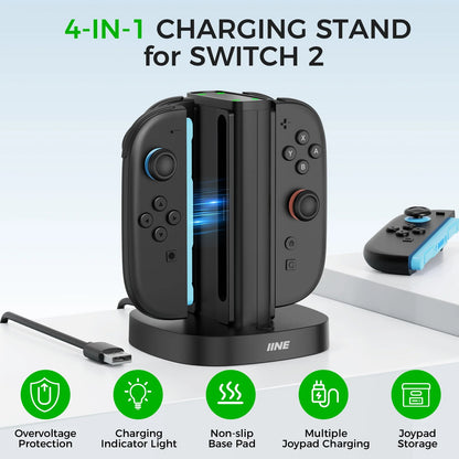 IINE L1145 4-IN-1 Charging Stand For Nintendo Switch Joy-Con 2 [Import]