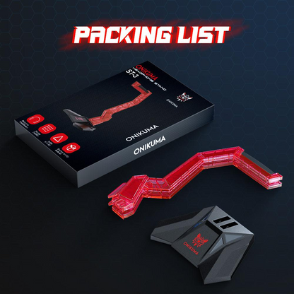 ONIKUMA ST-3 | Unique Design | Removable Soft Silicone | Anti-slip Base | Plastic Acrylic | Gaming Headsets Stand (Red)