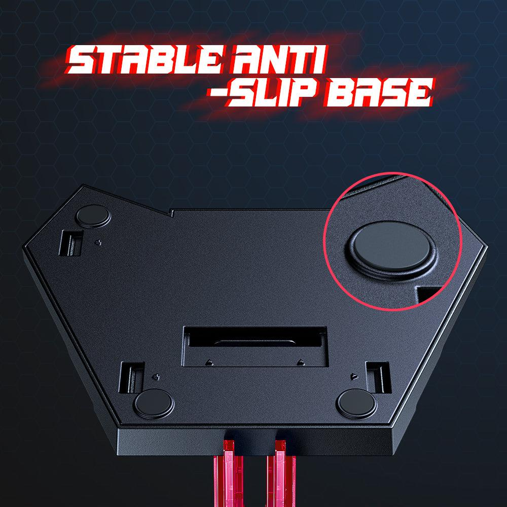 ONIKUMA ST-3 | Unique Design | Removable Soft Silicone | Anti-slip Base | Plastic Acrylic | Gaming Headsets Stand (Red)