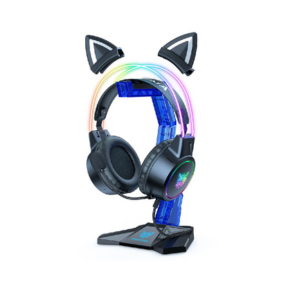 ONIKUMA ST-3 | Unique Design | Removable Soft Silicone | Anti-slip Base | Plastic Acrylic | Gaming Headsets Stand (Blue)