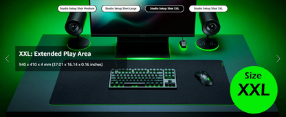 RAZER Gigantus V2 | Anti-slip Base | Soft Micro-weave Cloth Surface | Ultra Large | Thick & High Dense Rubber Foam | Gaming Mousepad (Black / 940mm x 410mm x 4mm)
