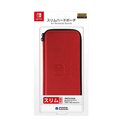 HORI Nintendo Switch Slim Hard Pouch | PU Synthetic Leather | EVA material | Official Licensed Pouch For Nintendo Switch (Red)