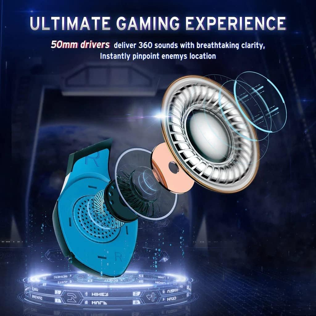 ONIKUMA K1-B | 50mm Driver | 7.1 Surround Sound | Adjustable Noise-Cancelling Microphone | Ergonomic | Wired Gaming Headphones & Headsets (Red)