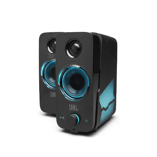 JBL Quantum Duo | Customizable Unique Lighting Effects | RMS 20W | LightSync | QuantumSOUND Signature | Wired & Wireless Bluetooth RGB Gaming Speaker