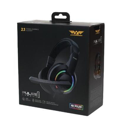 ARMAGGEDDON Pulse 1 Chroma | 40mm Large Drivers | Multi-Color LED | 2.1 Stereo Sound | USB-&-3.5mm-Jack-Connection RGB Gaming Headphones & Headsets (Black)
