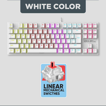 ARMAGGEDDON MKA-2C Neo PsychRaven | Linear Mechanical Key | 12 Backlight Effects | Hotswap-able Switch | 87 Keys | Wired RGB Gaming Keyboard (White)