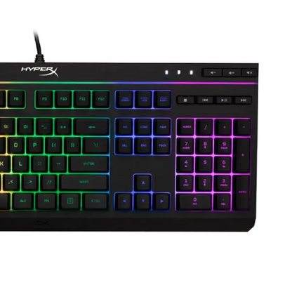 HYPERX Alloy Core RGB | Membrane Switches | 104 Keys | Multi-Key Anti-Ghosting | Signature Lighting Bar & Dynamic RGB Effects | 6 LED Modes & 3 Brightness Levels | Programmable Wired RGB Gaming Keyboard
