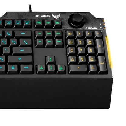 ASUS TUF Gaming K1 | Tactile TUF Gaming Switches | Dynamic RGB and Side-mounted Light Bar | Dedicated Volume Knob | Detachable Ergonomic Wrist Rest | Programmable Keys | Wired RGB Gaming Keyboard