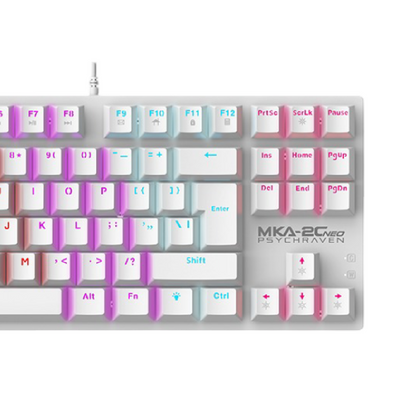 ARMAGGEDDON MKA-2C Neo PsychRaven | Linear Mechanical Key | 12 Backlight Effects | Hotswap-able Switch | 87 Keys | Wired RGB Gaming Keyboard (White)