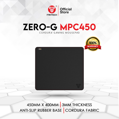 FANTECH MPC450 Zero-G | Anti-slip Rubber Base | Cordura Fabric Surface | Gaming Mousepad (Black / 450mm x 400m x 3mm)