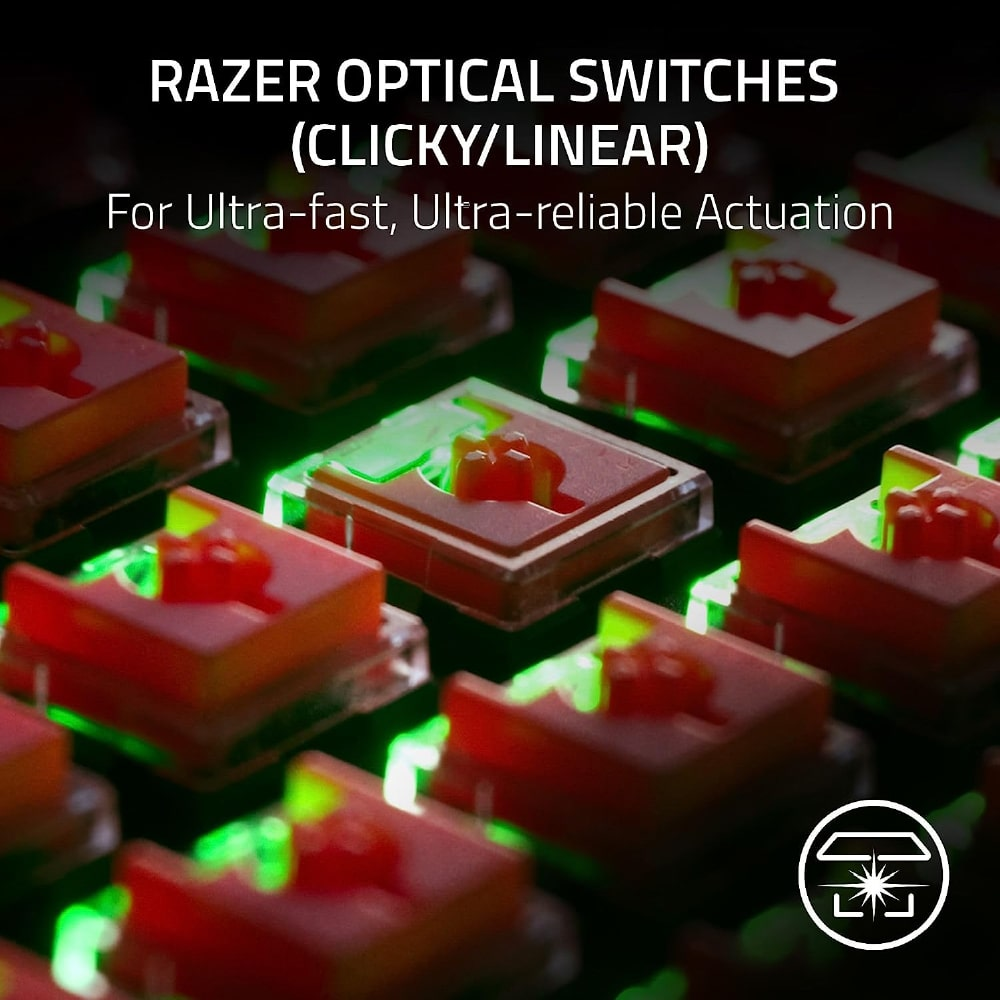 RAZER DeathStalker V2 | Razer Red Optical Switches | Laser-etched Keycaps |  Programmable Keys | Aluminum Alloy Top Case | Ergonomic & Ultra-slim Casing | Wired RGB Gaming Keyboard