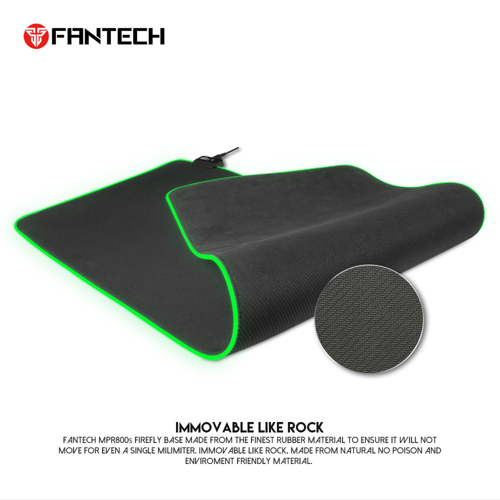FANTECH MPR800S Firefly | 4 Mode RGB Spectrum Lighting | Soft Cloth | Anti-slip Rubber Base | RGB Gaming Mousepad (Black / 800mm x 300mm x 4mm)