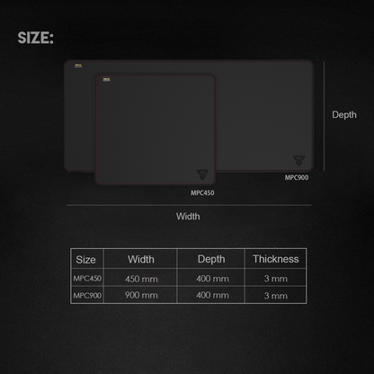 FANTECH MPC450 Zero-G | Anti-slip Rubber Base | Cordura Fabric Surface | Gaming Mousepad (Black / 450mm x 400m x 3mm)