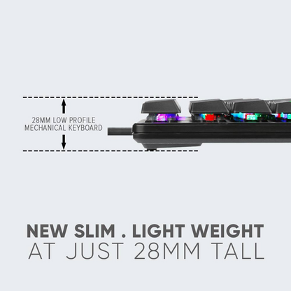 ARMAGGEDDON SMK-9R RGB Falconet | Short Clicky Mechanical Key | Low Profile TKL Design | Hotswap-able Switch | 87 Keys | Wired RGB Gaming Keyboard