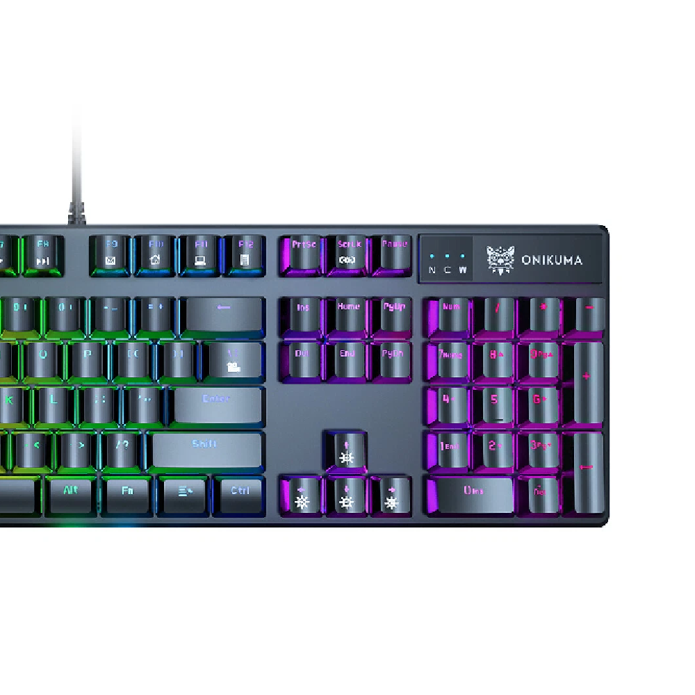 ONIKUMA G27 Chroma | Mechanical Switches | 29 Keys Anti-Ghosting | 6 Color Backlights + 8 Lighting Mode | Ergonomic Design | Wired RGB Gaming Keyboard