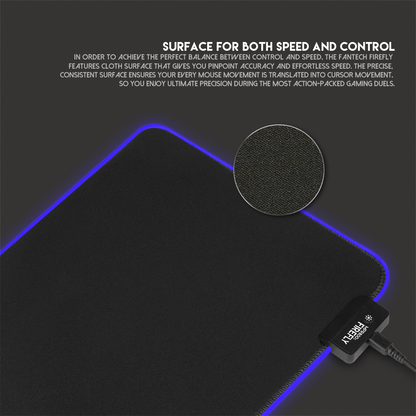 FANTECH MPR800S Firefly | 4 Mode RGB Spectrum Lighting | Soft Cloth | Anti-slip Rubber Base | RGB Gaming Mousepad (Black / 800mm x 300mm x 4mm)