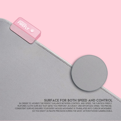 FANTECH MPR800S Firefly | 4 Mode RGB Spectrum Lighting | Soft Cloth | Anti-slip Rubber Base | RGB Gaming Mousepad (Sakura Pink / 800mm x 300mm x 4mm)