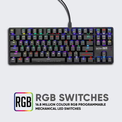 ARMAGGEDDON SMK-9R RGB Falconet | Short Clicky Mechanical Key | Low Profile TKL Design | Hotswap-able Switch | 87 Keys | Wired RGB Gaming Keyboard