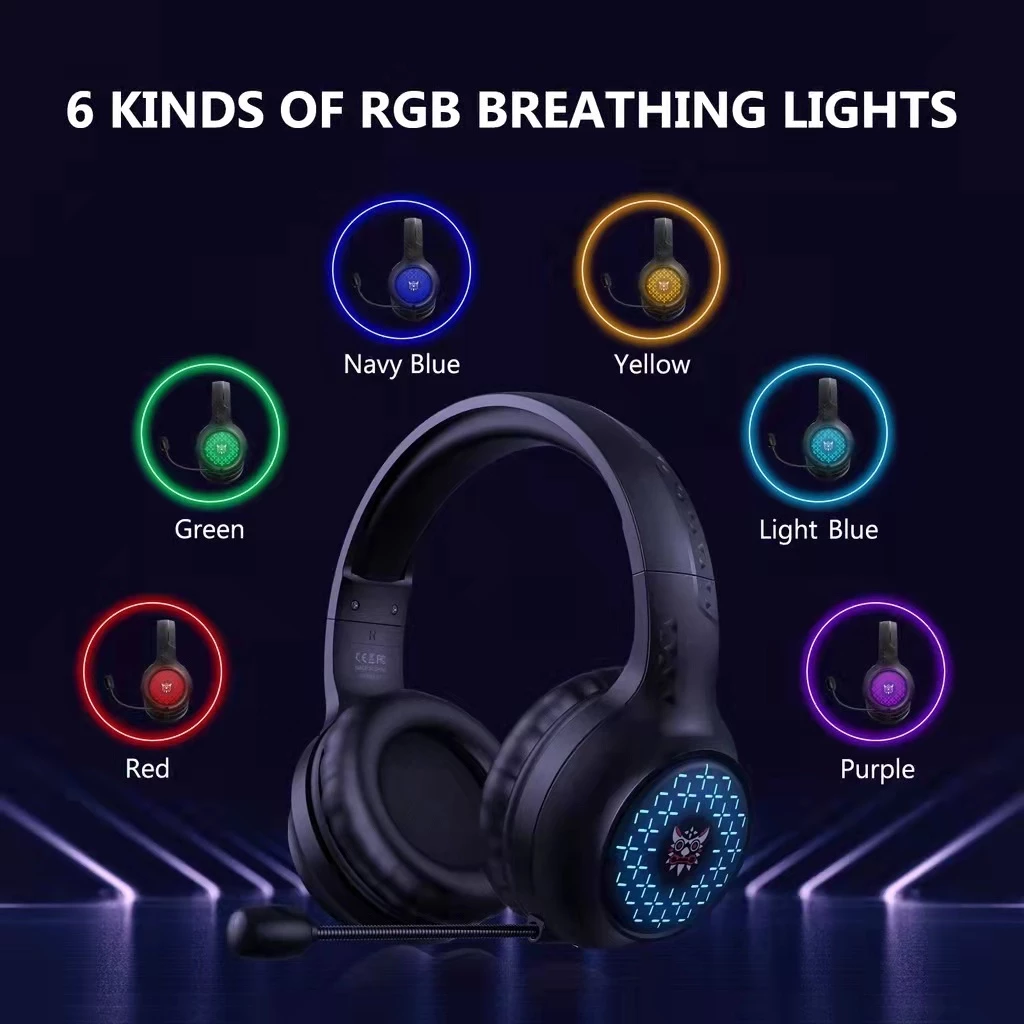 ONIKUMA X7 | 40mm Neodymium Driver | Noise Cancelling & Anti-Static Microphone | 6 Breathing Lighting Modes | Ergonomic | Wired RGB Gaming Headphones & Headsets (Black)