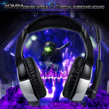ONIKUMA K5 Pro | 50mm Driver | 7.1 Surround Sound | Noise Cancelling & Adjustable Microphone | Ergonomic | Wired RGB Gaming Headphones & Headsets (Red)