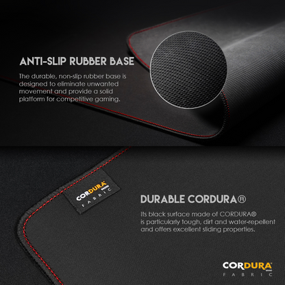 FANTECH MPC450 Zero-G | Anti-slip Rubber Base | Cordura Fabric Surface | Gaming Mousepad (Black / 450mm x 400m x 3mm)