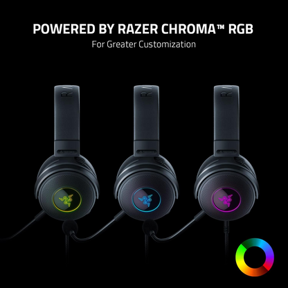 RAZER Kraken V3 | Razer Triforce 50mm Drivers | Detachable Razer Hyperclear Cardioid Mic | THX Spatial Audio | Advanced Passive Noise Cancellation | Razer Chroma RGB | Wired RGB Gaming Headphones & Headsets (Black)