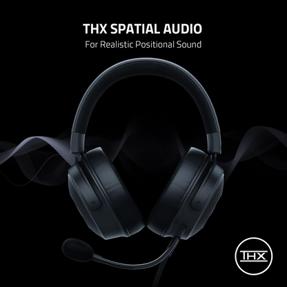 RAZER Kraken V3 | Razer Triforce 50mm Drivers | Detachable Razer Hyperclear Cardioid Mic | THX Spatial Audio | Advanced Passive Noise Cancellation | Razer Chroma RGB | Wired RGB Gaming Headphones & Headsets (Black)