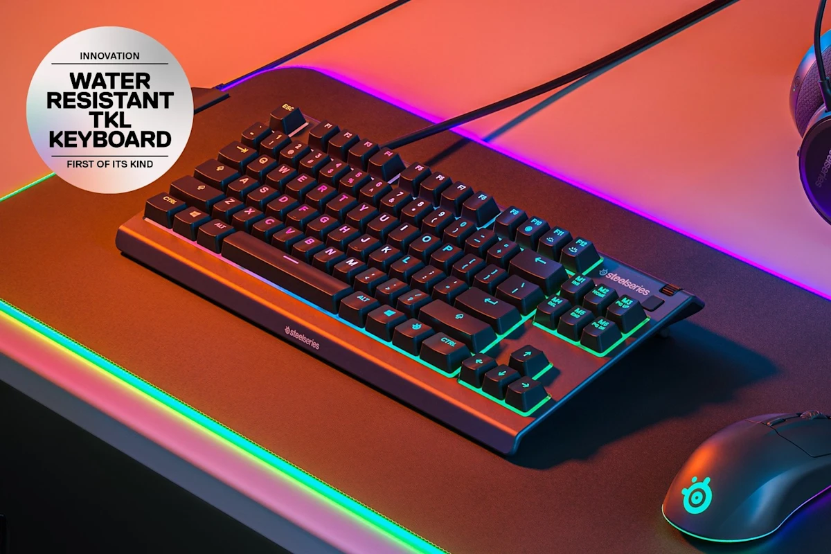 STEELSERIES Apex 3 | Silent Switches | Water Resistant | TKL | Multimedia Controls | PrismSync Lighting | Anti-Ghosting | Three-ways Cable Routing | Wired RGB Gaming Keyboard