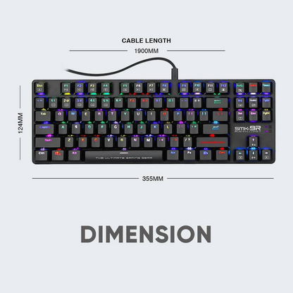 ARMAGGEDDON SMK-9R RGB Falconet | Short Clicky Mechanical Key | Low Profile TKL Design | Hotswap-able Switch | 87 Keys | Wired RGB Gaming Keyboard