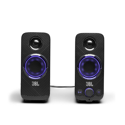 JBL Quantum Duo | Customizable Unique Lighting Effects | RMS 20W | LightSync | QuantumSOUND Signature | Wired & Wireless Bluetooth RGB Gaming Speaker
