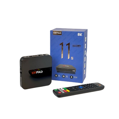 EVPAD Android TV Box 易播电视盒 11S | 8K Ultra HD + HDR | 2GB RAM + 32GB ROM | Android TV OS | Accessible to Netflix & Disney+ & YouTube & Prime Video | EVAI Voice Assistant | Dual-band Wi-Fi & Ethernet [Standard Edition]