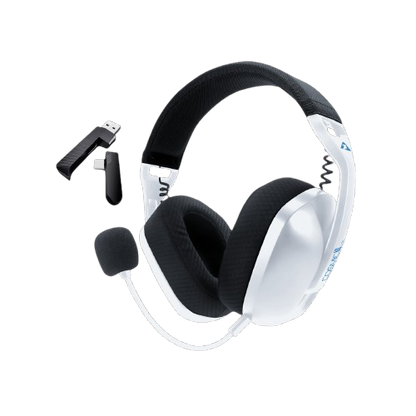ARMAGGEDDON Cosmic III Lite | 40mm Large Speaker Driver | 20 Hours Playtime | Detachable Microphone | Tri-Connectivity Gaming Headphones & Headsets (White)