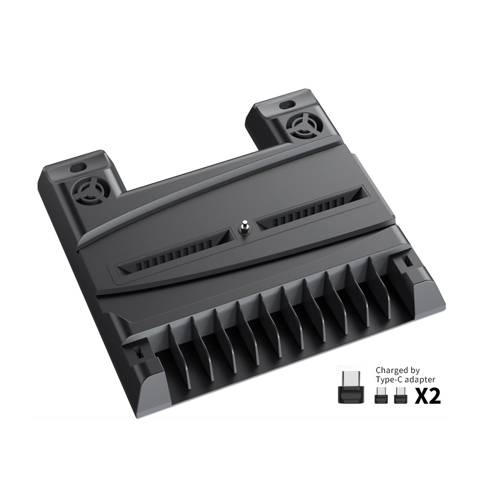 DOBE TP5-0593 Multi-Functional Disc Holding & Console Cooling & Controller Charging Stand For PS5 Fat (Black)