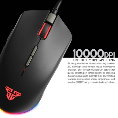 FANTECH X17 Blake | Adjustable 200 - 10000 DPI | Huano 20 Million Switch | 7 Programmable Buttons | Wired Macro RGB Gaming Mouse (Black)