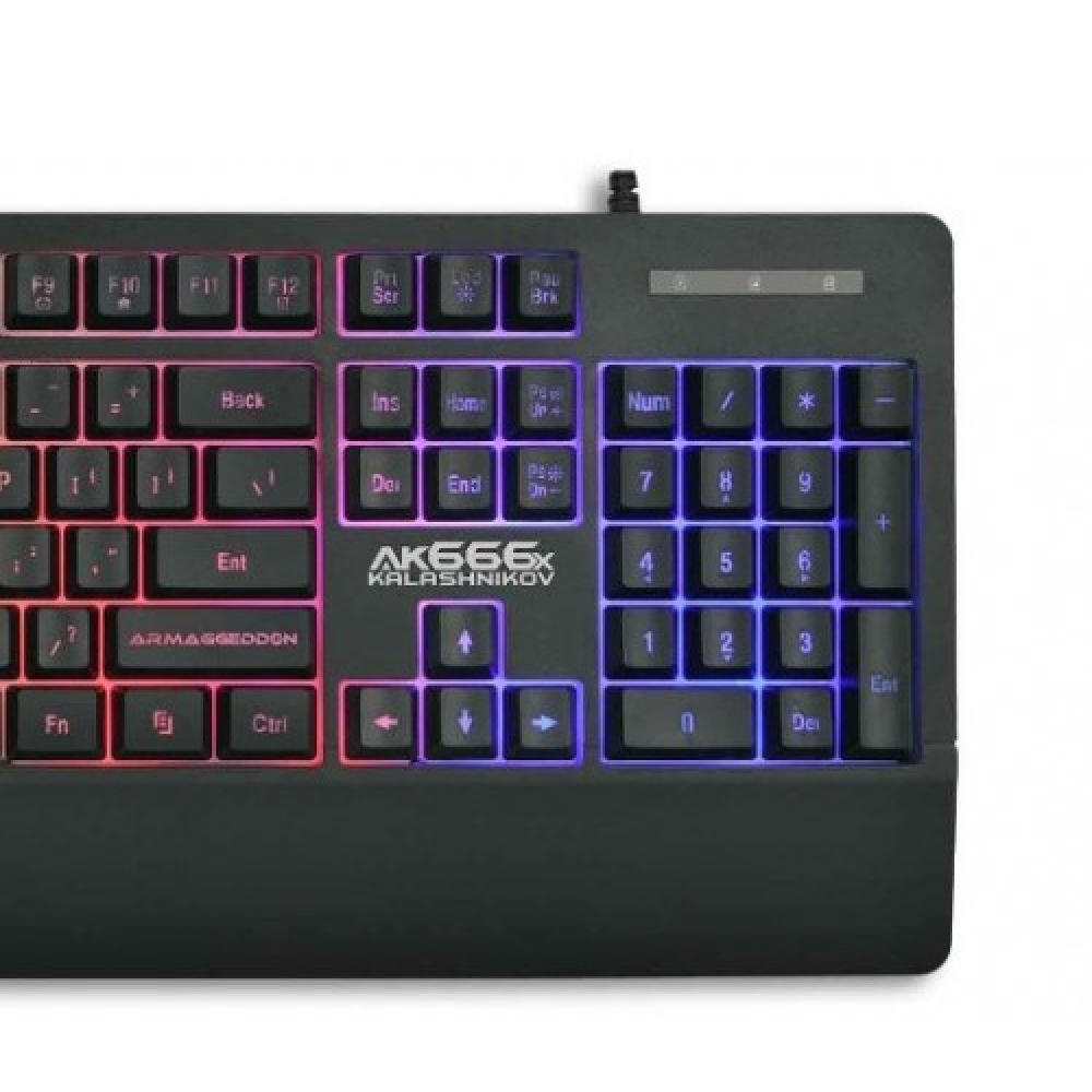 ARMAGGEDDON AK-666X | Silent Key | 8 Backlight Effects | High Profile TactKeys Membrane | 104 Keys | Wired RGB Gaming Keyboard