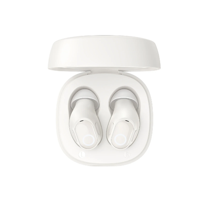 BASEUS Bowie WM02 | TWS | 25 Hours Total Playback | Dual Channel Low Latency Mode | Wireless Bluetooth Earbuds (White)