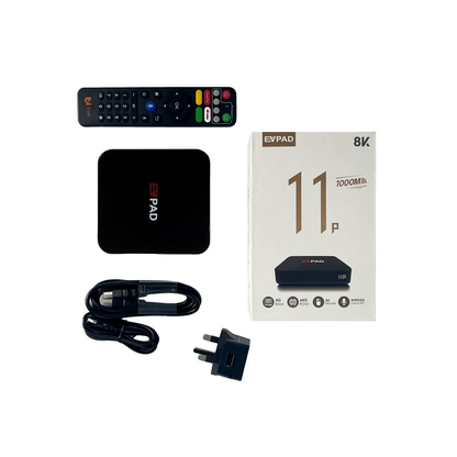 EVPAD Android TV Box 易播电视盒 11P | 8K Ultra HD + HDR | 4GB RAM + 64GB ROM | Android TV OS | Accessible to Netflix & Disney+ & YouTube & Prime Video | EVAI Voice Assistant | Dual-band Wi-Fi & Ethernet [Premium Edition]