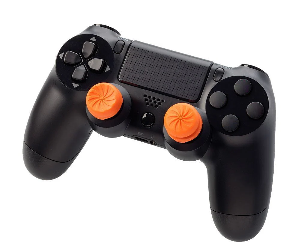 KONTROLFREEK Performance Thumbstick For PlayStation 4 DualShock 4 Controller / PlayStation 5 DualSense Controller / Xbox One Controller (FPS Freek Vortex ORANGE Edition)
