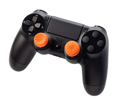 KONTROLFREEK Performance Thumbstick For PlayStation 4 DualShock 4 Controller / PlayStation 5 DualSense Controller / Xbox One Controller (FPS Freek Vortex ORANGE Edition)