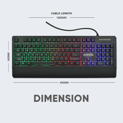 ARMAGGEDDON AK-666X | Silent Key | 8 Backlight Effects | High Profile TactKeys Membrane | 104 Keys | Wired RGB Gaming Keyboard