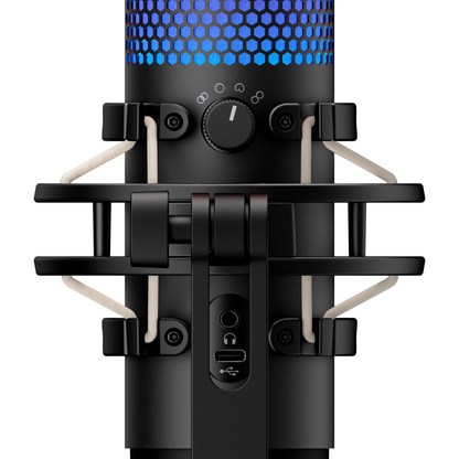 HYPERX QuadCast S | 4 Polar Patterns | Tap-to-mute Sensor | Internal Pop Filter | Dynamic RGB Lighting | Wired Gaming Microphone (Black)