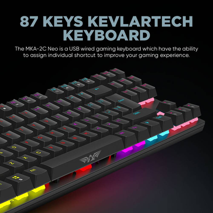 ARMAGGEDDON MKA-2C Neo PsychRaven | Linear Key | 12 Backlight Effects | Hotswap-able Switch | 87 Keys | Wired RGB Gaming Keyboard (Black)