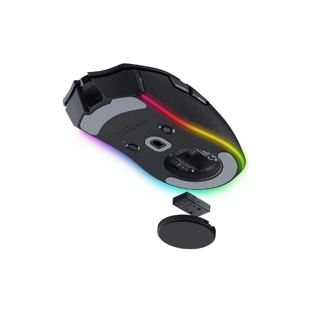 RAZER Cobra Pro | 8 Programmable Buttons | Focus Pro 30K Optical Sensor + 30K DPI | Razer Optical Switches Gen 3 + 90 Million Clicks | Razer HyperSpeed Wireless + Bluetooth + 2.4GHz | Long Battery Life | Wireless & Wired RGB Gaming Mouse (Black)